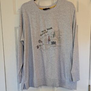Jane and Delancey Gray New York Graphic Top